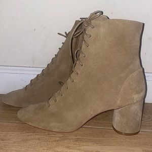 Zara Suede Lace-Up Ankle Boots